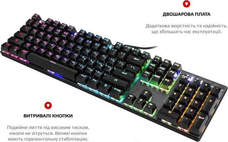 Клавіатура Motospeed CK104 Outemu Red RGB (mtck104cmr) Silver USB