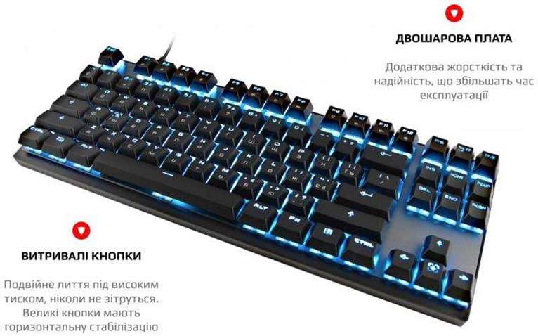 Клавіатура Motospeed GK82 Outemu Blue (mtgk82bmb) Black USB