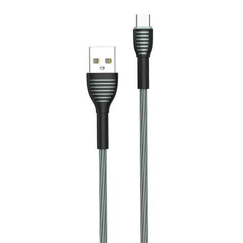 Кабель  1m USB 2.0 AM/Type-C Colorway (CW-CBUC041-GR) Grey, (braided cloth), 3.0A