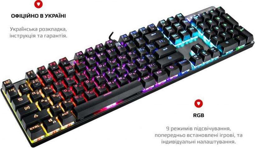 Клавіатура Motospeed CK104 Outemu Blue RGB (mtck104cmb) Silver USB