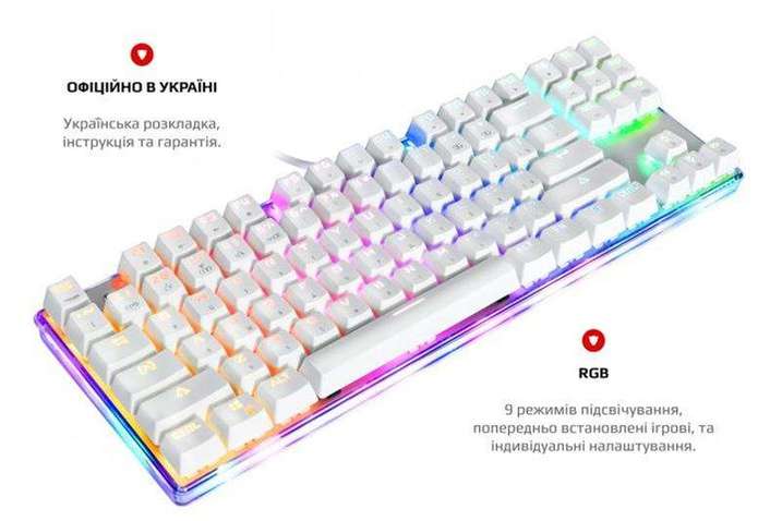 Клавіатура Motospeed K87S Outemu Blue (mtk87smb) White USB