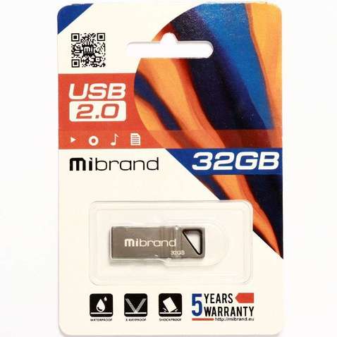 Флешка 32Gb USB 2.0 Mibrand Stingray Grey (MI2.0/ST32U5G)