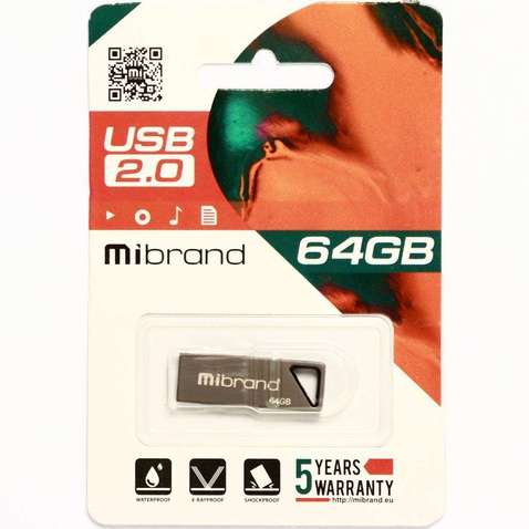Флешка 64GB USB 2.0 Mibrand Stingray (MI2.0/ST64U5G) Silver