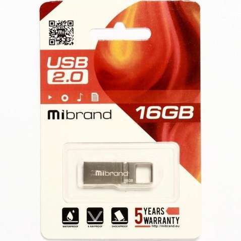 Флешка 16Gb USB 2.0 Mibrand Stingray (MI2.0/ST16U5GS) Grey