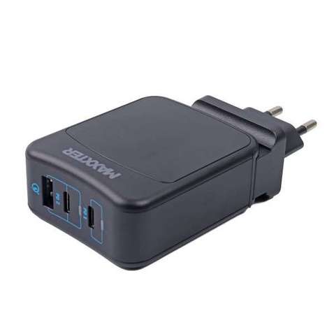 Зарядний пристрій  Maxxter 1USB-A + 2USB-C (PD 65W+PD 18W + QC 3.0)