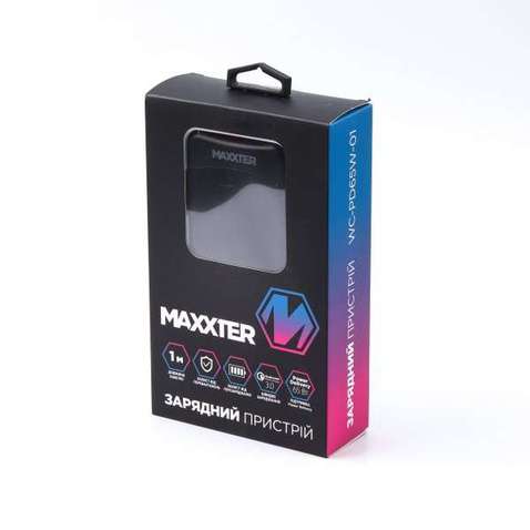 Зарядний пристрій  Maxxter 1USB-A + 2USB-C (PD 65W+PD 18W + QC 3.0)