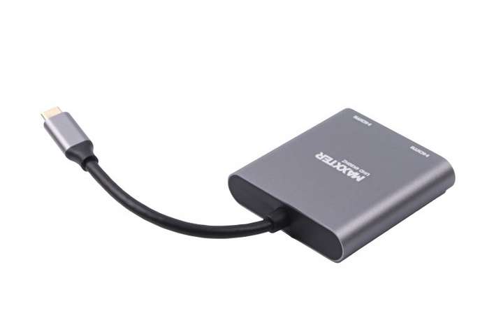 Адаптер-перехідник  Maxxter USB-C на 2 HDMI (2 незалежні екрани)