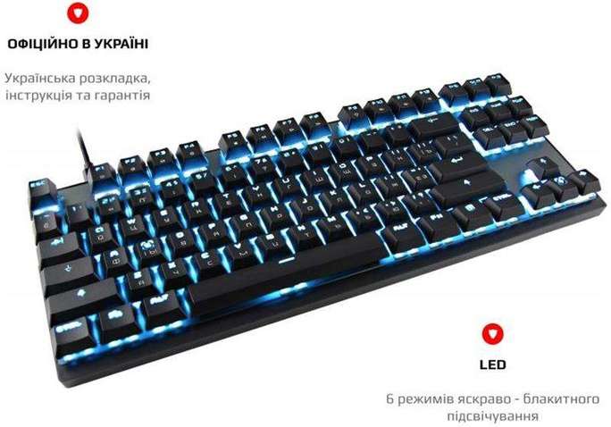 Клавіатура Motospeed GK82 Outemu Red (mtgk82bmr) Black USB