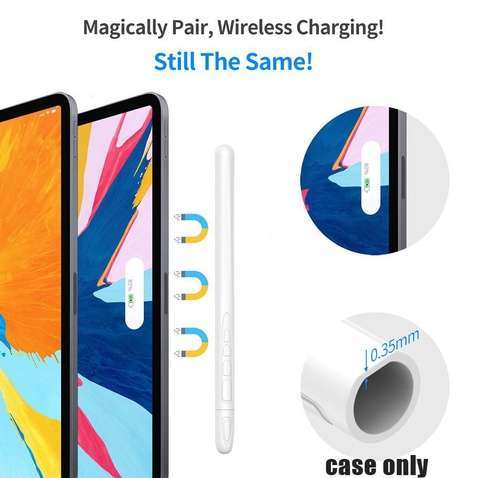 Чохол для стілуса TPU Goojodoq Button Magnetic для стилуса Apple Pencil 2 White тех.пак (1005001784825742W)