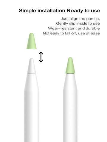 Чохол для наконечника стілуса TPU Goojodoq для наконечника стілуса Apple Pencil (1-2 покоління) (8шт) Black (100500183598507
