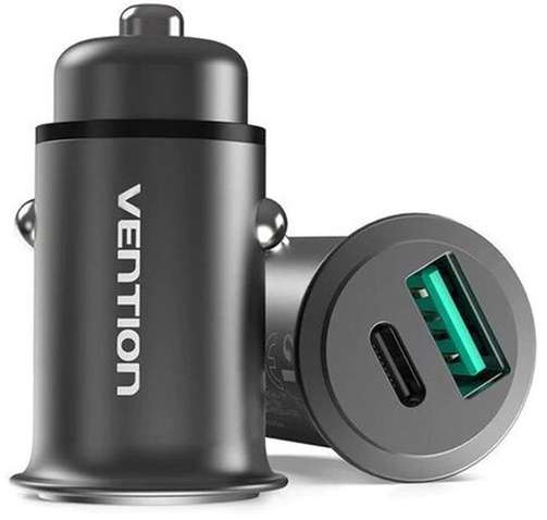 Автомобільний зарядний пристрій  Vention Power Delivery Port + QC3.0 (2USB, 24W) Grey (CC-63-H)