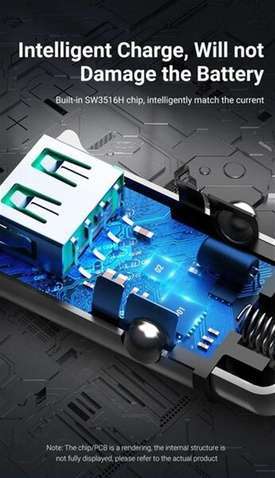Автомобільний зарядний пристрій  Vention Power Delivery Port + QC3.0 (2USB, 24W) Grey (CC-63-H)