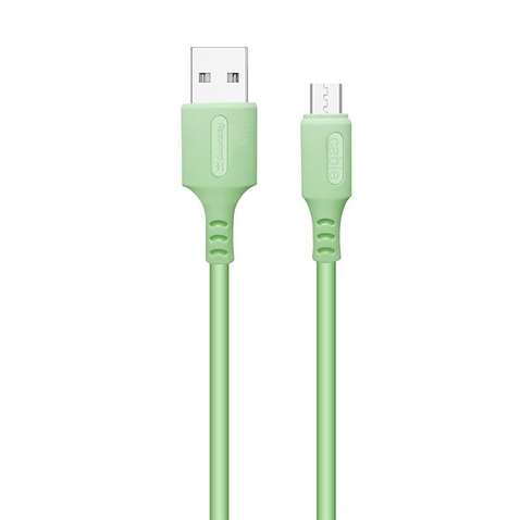 Кабель  ColorWay USB-microUSB, soft silicone, 2.4А, 1м, Green (CW-CBUM042-GR)