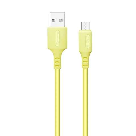 Кабель  ColorWay USB-microUSB, soft silicone, 2.4А, 1м, Yellow (CW-CBUM043-Y)