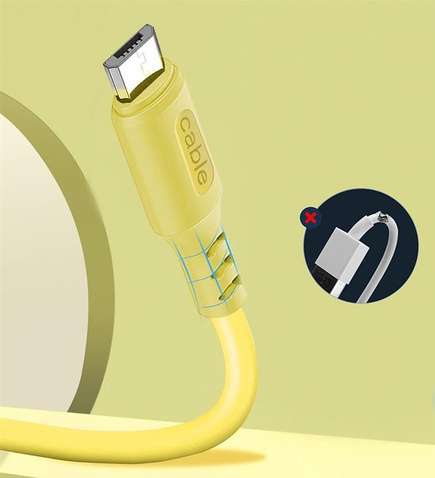 Кабель  ColorWay USB-microUSB, soft silicone, 2.4А, 1м, Yellow (CW-CBUM043-Y)