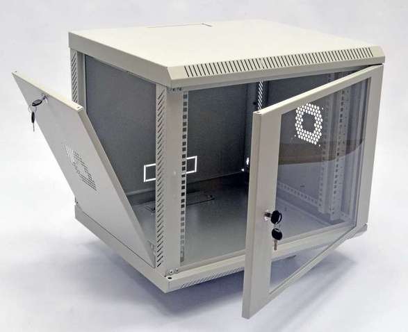 Шафа навісна   19", 9U, 600х350х507 мм (Ш*Г*В), акрилове скло, сіра