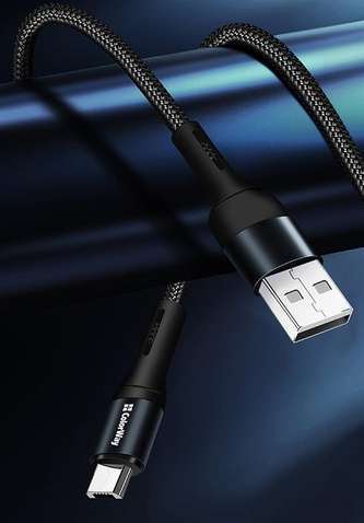 Кабель  ColorWay USB-microUSB, nylon, 2.4А, 1м, Black (CW-CBUM045-BK)