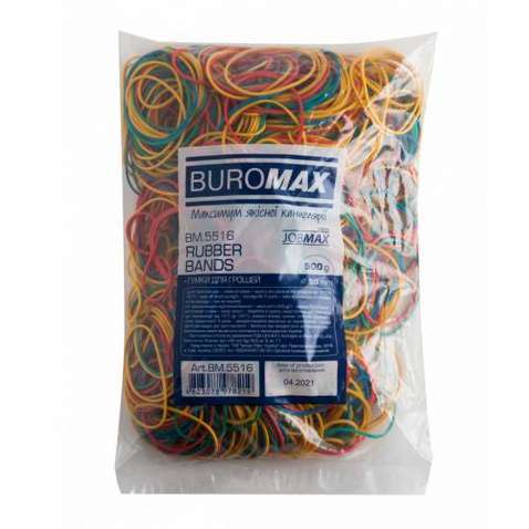 Резинки для грошей   Buromax JOBMAX assorted colors, 500 г (BM.5516)