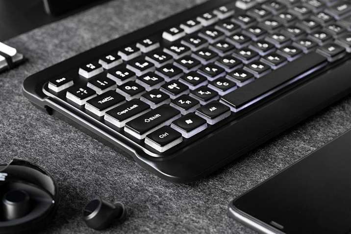 Клавіатура  2E KS120 White Backlight Ukr (2E-KS120UB) Black USB
