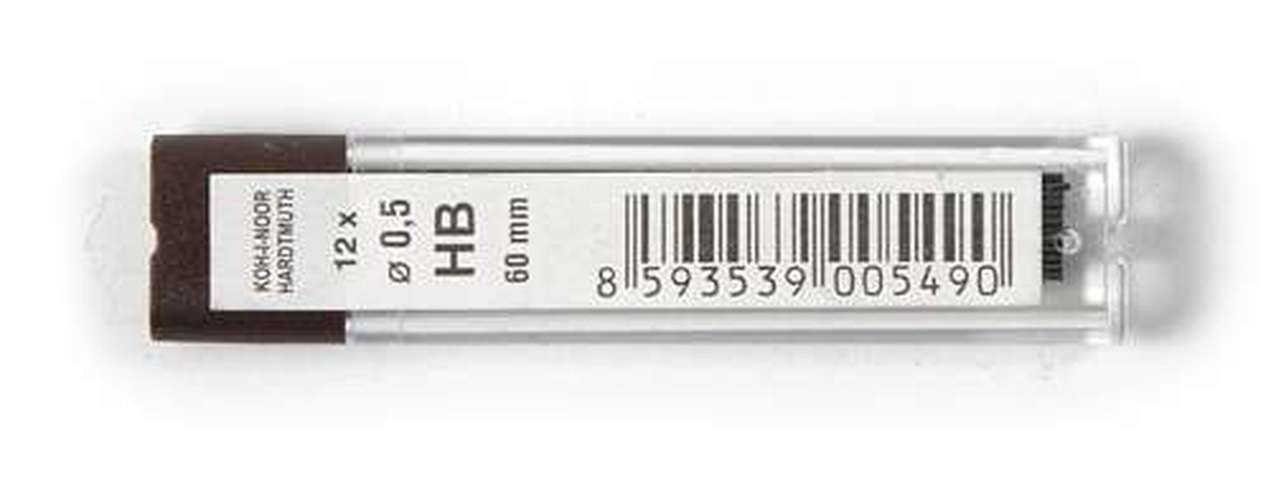 Грифелі до механічного олівця KOH-I-NOOR 4152.HB, 0.5 мм, 12шт (41520HB005PK)