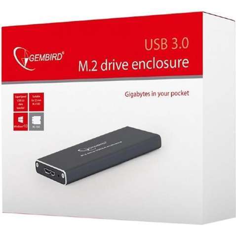 Кишеня зовнішня GEMBIRD M.2 (NGFF), USB3.0, чорний (EE2280-U3C-01)