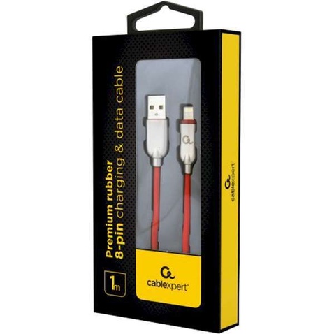 Кабель Lightning 1m USB 2.0 / Lightning Cablexpert преміум Red (CC-USB2R-AMLM-1M)
