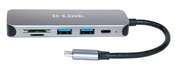 Концентратор USB D-Link DUB-2325 2xUSB3.0, 1xUSB-TypeC, 1xSD, 1x-microSD, USB Type-C DUB-2325