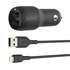 Автомобільний зарядний пристрій Belkin Car Charger (24W) Dual USB-A, USB-A - Lightning, 1m, black CCD001BT1MBK