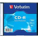 Диск CD Verbatim CD-R 700Mb 52x 1шт Slim Case (43347-1disk)