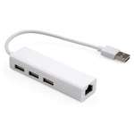 Концентратор Vinga 3xUSB2.0 + RJ45 100Mbps (VCP2H3USB2LANWH)