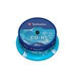 Диск CD Verbatim CD-R 700Mb 52x Cake box 25шт Extra (43432)
