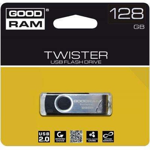 USB флеш накопичувач Goodram 128GB UTS2 Twister Black USB 2.0 (UTS2-1280K0R11)