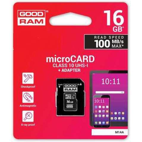 Карта пам'яті Goodram 16GB microSDHC Class 10 (M1AA-0160R12)