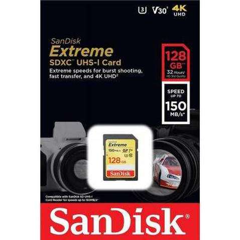 Карта пам'яті SANDISK 128GB SDXC class 10 UHS-I U3 Extreme (SDSDXV5-128G-GNCIN)