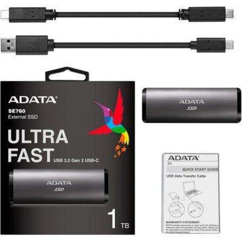 Накопичувач SSD USB 3.2 256GB ADATA (ASE760-256GU32G2-CTI)