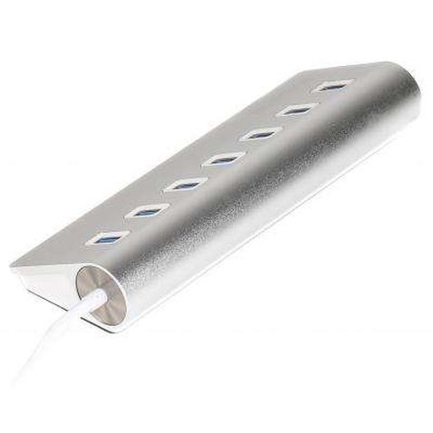 Концентратор Maxxter USB 3.0 Type-A 7 ports silver (HU3A-7P-01)
