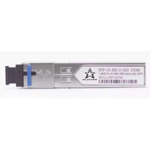 Модуль SFP Alistar Модуль SFP 1000BASE-BX 1SM WDM SC 20KM TX1310/RX1550nm DDM (SFP-1G-BX-U-S20)