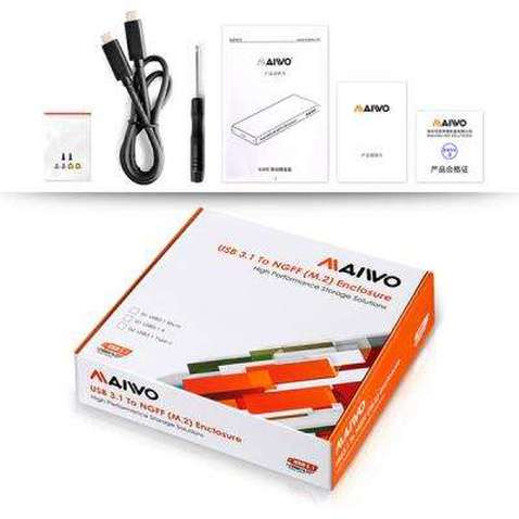 Кишеня зовнішня Maiwo M.2 SSD (NGFF) SATA USB3.1 GEN2 Type-C al. (K16NC black)