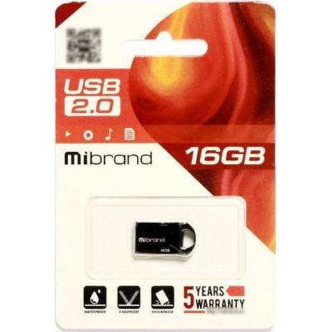 USB флеш накопичувач Mibrand 16GB Hawk Black USB 2.0 (MI2.0/HA16M1B)