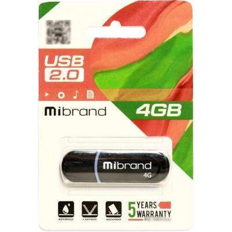 USB флеш накопичувач Mibrand 4GB Panther Black USB 2.0 (MI2.0/PA4P2B)