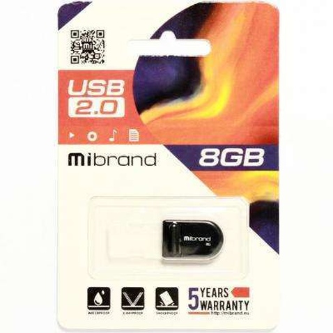USB флеш накопичувач Mibrand 8GB Scorpio Black USB 2.0 (MI2.0/SC8M3B)