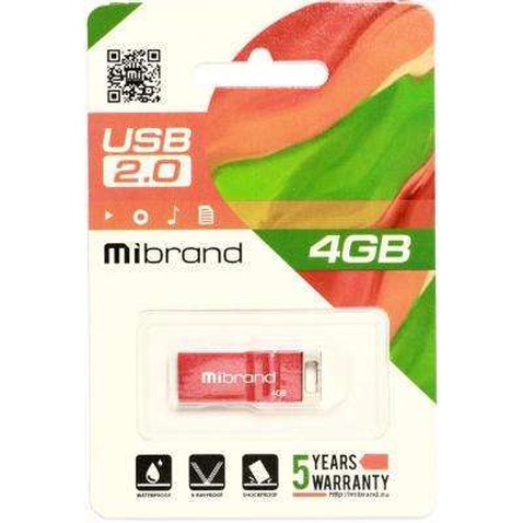 USB флеш накопичувач Mibrand 4GB Сhameleon Red USB 2.0 (MI2.0/CH4U6R)