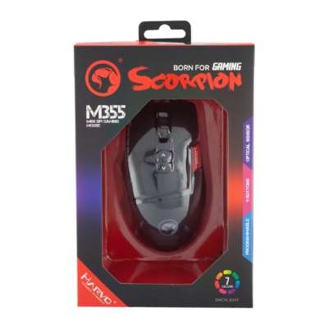 Мишка Marvo M355 7colors-LED USB Black (M355)