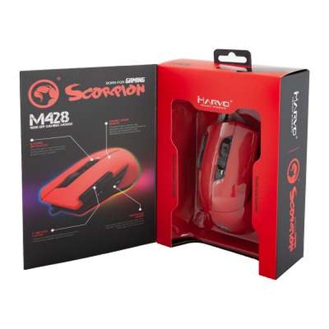 Мишка Marvo M428 RGB-LED USB Red (M428 Red)