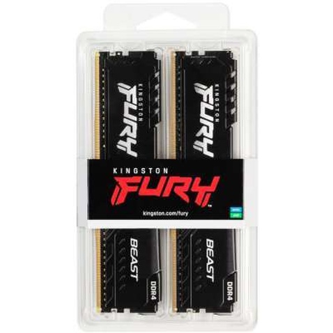 Модуль пам'яті для комп'ютера DDR4 32GB (2x16GB) 3200 MHz Fury Beast Black Kingston Fury (ex.HyperX) (KF432C16BBK2/32)