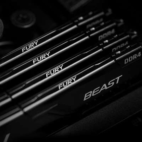 Модуль пам'яті для комп'ютера DDR4 32GB (2x16GB) 3200 MHz Fury Beast Black Kingston Fury (ex.HyperX) (KF432C16BBK2/32)