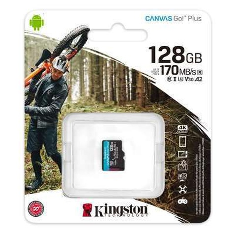 Карта пам'яті Kingston 128GB microSD class 10 UHS-I U3 A2 Canvas Go Plus (SDCG3/128GBSP)