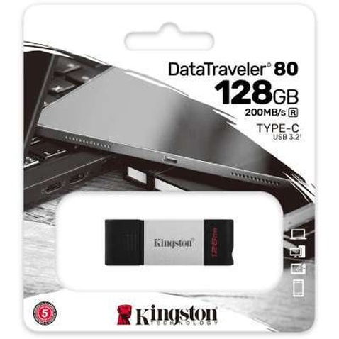 USB флеш накопичувач Kingston 128GB DataTraveler 80 USB 3.2/Type-C (DT80/128GB)