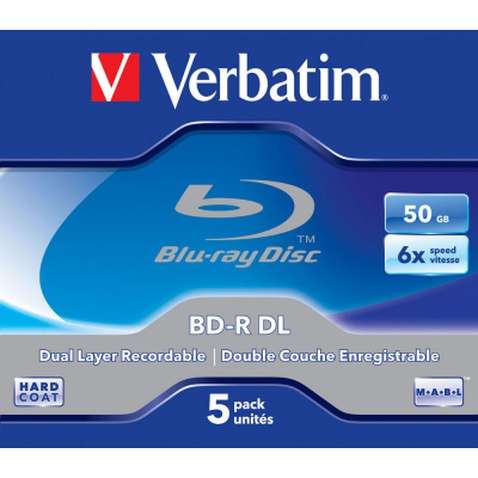 Диск BD Verbatim DL 50Gb 6x Jewel Case 5шт (43748)