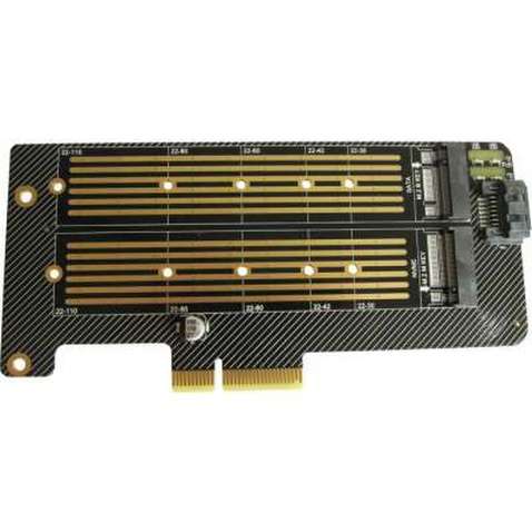 Контролер Dynamode 2х M.2 NVMe M-Key /SATA B-key SSD to PCI-E 3.0 x4/ x8/ x16, (PCI-Ex4- 2xM.2 MB-key)